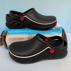 Men's Kitchen Skid Non Slip Oil Resistant Waterproof Chef Work Shoes 38/39 Black